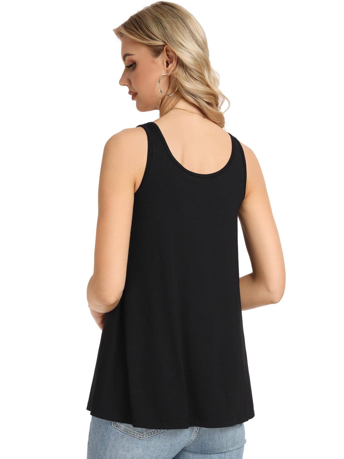 Ymmchy Damen Tank Top mit Integriertem BH Unterhemden Stretch Loose Fit Ärmellose Tops S-XXXXL