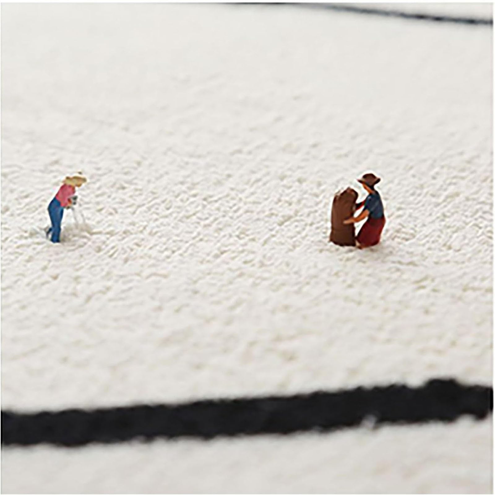 Waschbarer Teppich Ultra Weicher Runder Rutschfester Abstrakter Fleckbeständige Teppiche Für Wohnzimmer Schlafzimmer(Beige,200x200cm)