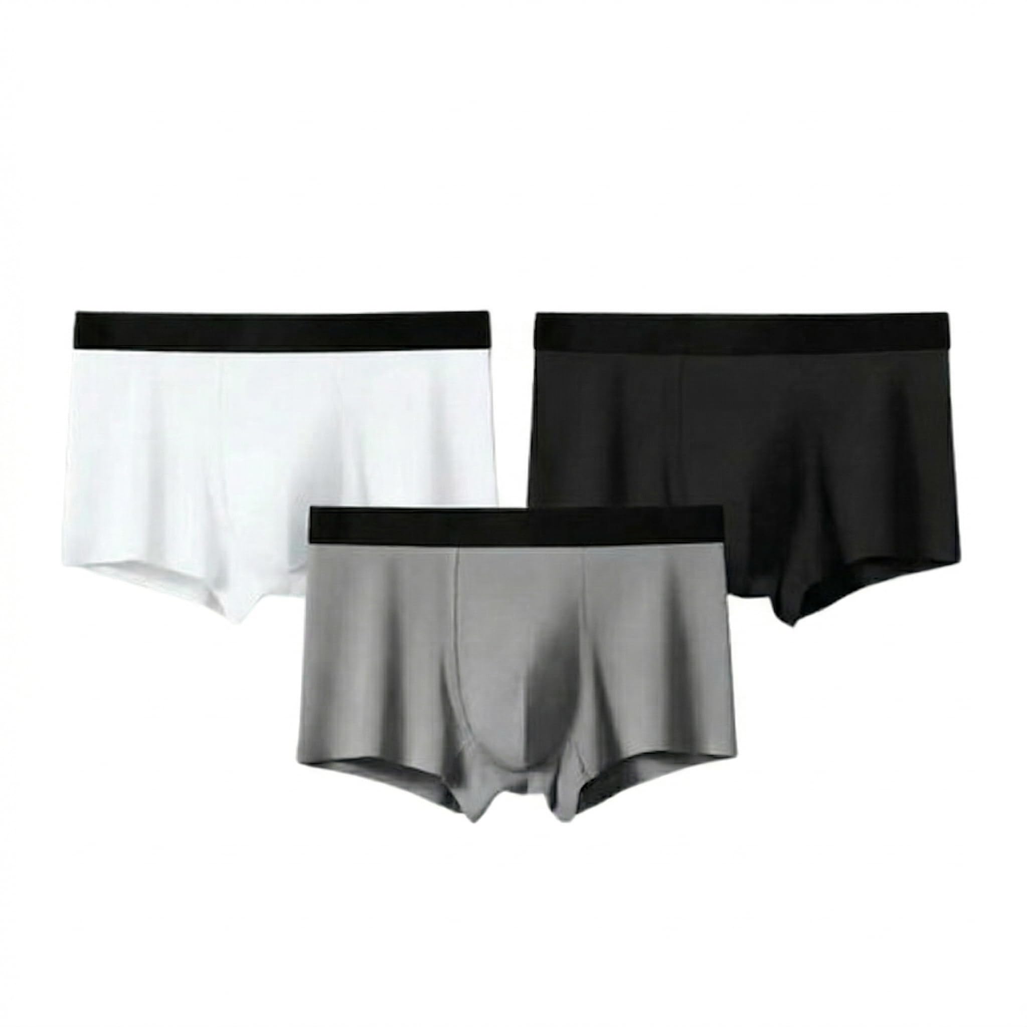 Men's Boxer Briefs Seamless Stretch Trunks Pack of 3 | Soft Breathable Cotton Blend Innerwear | Comfortable Everyday Underwear for Men-picture-13