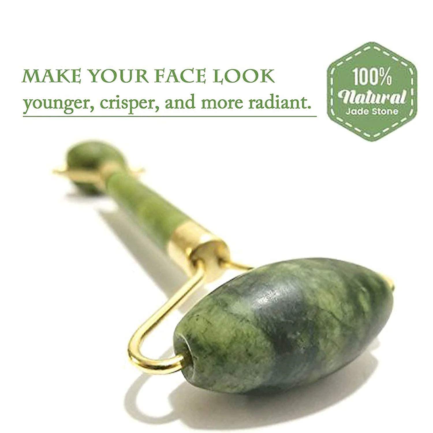 MANTHUMI Facial Massager Jade Roller | Gua Sha Tool 100% Natural Stone for Face Neck Healing Skin Wrinkles | Face Eye Neck Foot Manual Massage For Women 4