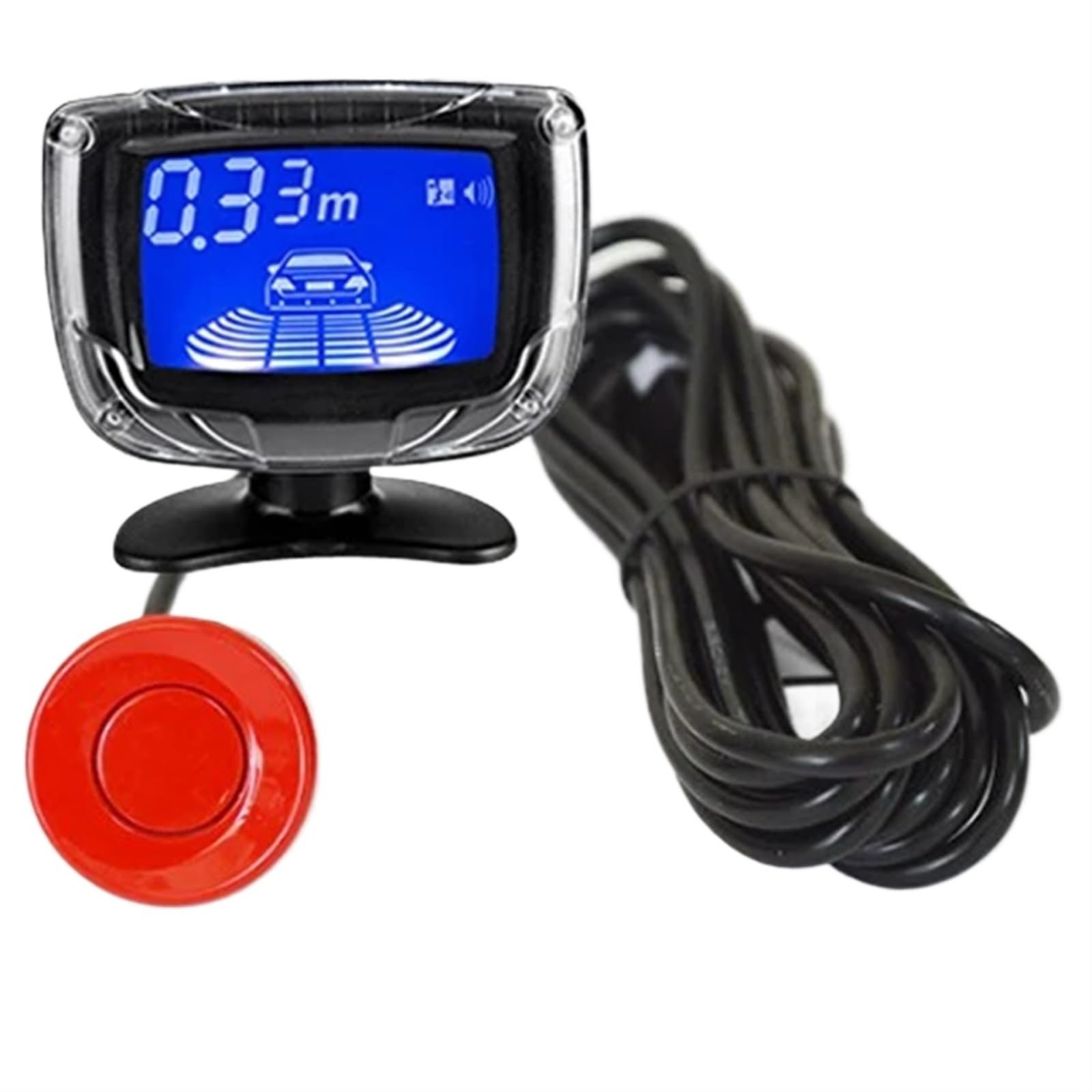 Rückfahrsensor Auto-Parksensor Dual-CPU-LCD-Display Mit Schalter 12 V Automatischer Rückfahrsensor Parkradar-Monitor Detektorsystem Parksensoren(Rot)