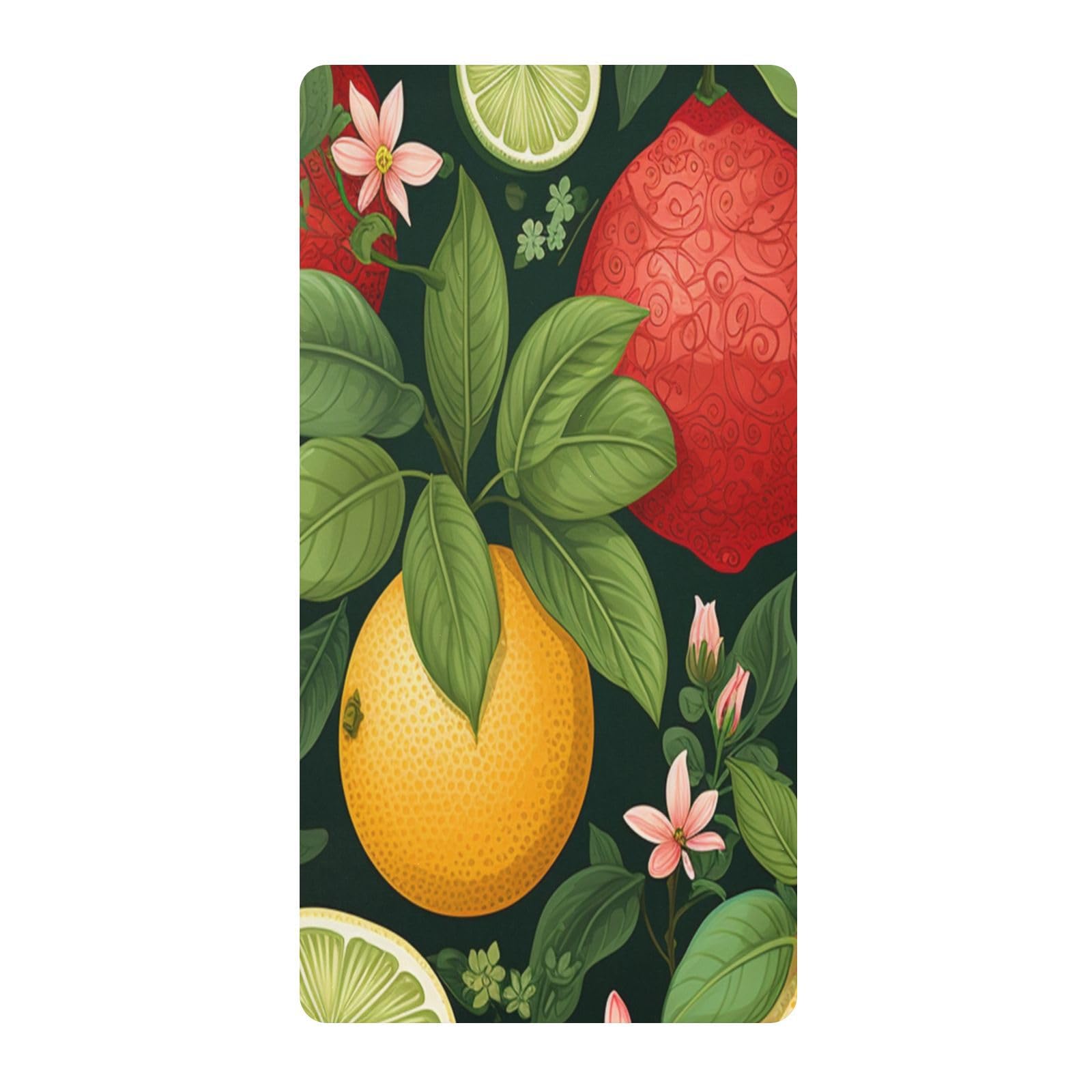 Fruta De Hojas De LimóN Rojo Sábana de Cuna para Niños Pequeños,Sábanas de Algodón Suave para Bebés Aptas para Colchón Corralito