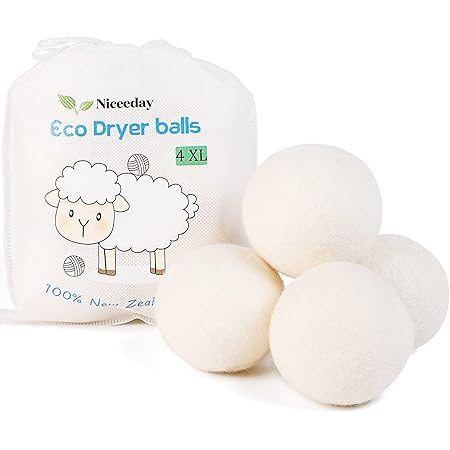 OrgaWise Wool Dryer Balls 6 Pack,100% Organic New Zealand Wool Reusable