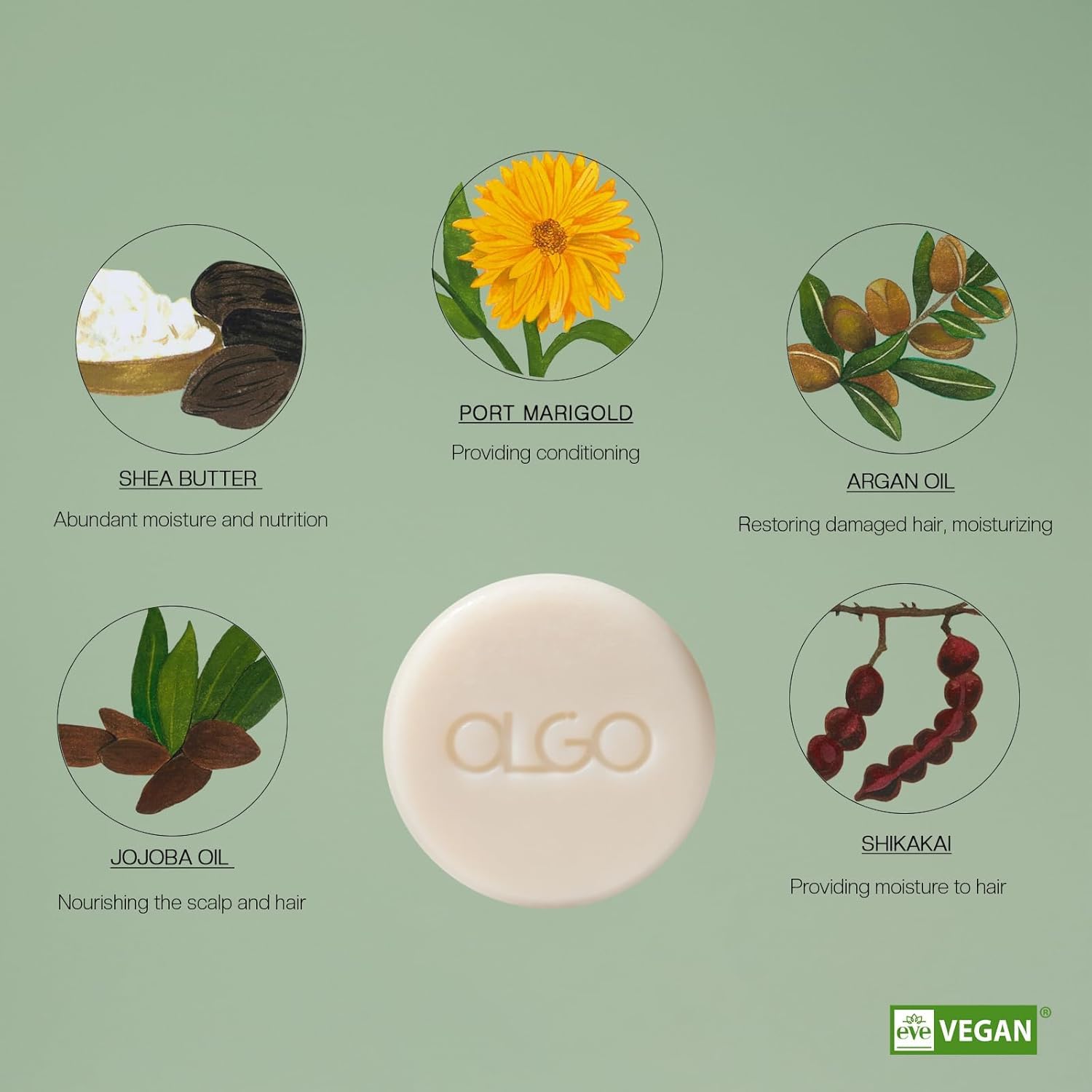 OLGO Botanic Conditioner Bar 2.8oz - Vegan, Sulfate-Free, Silicone-Free | Sustainable | Nourishing Argan, Jojoba, Shea Butter & Bergamot for Shiny, Healthy Hair - Image 4