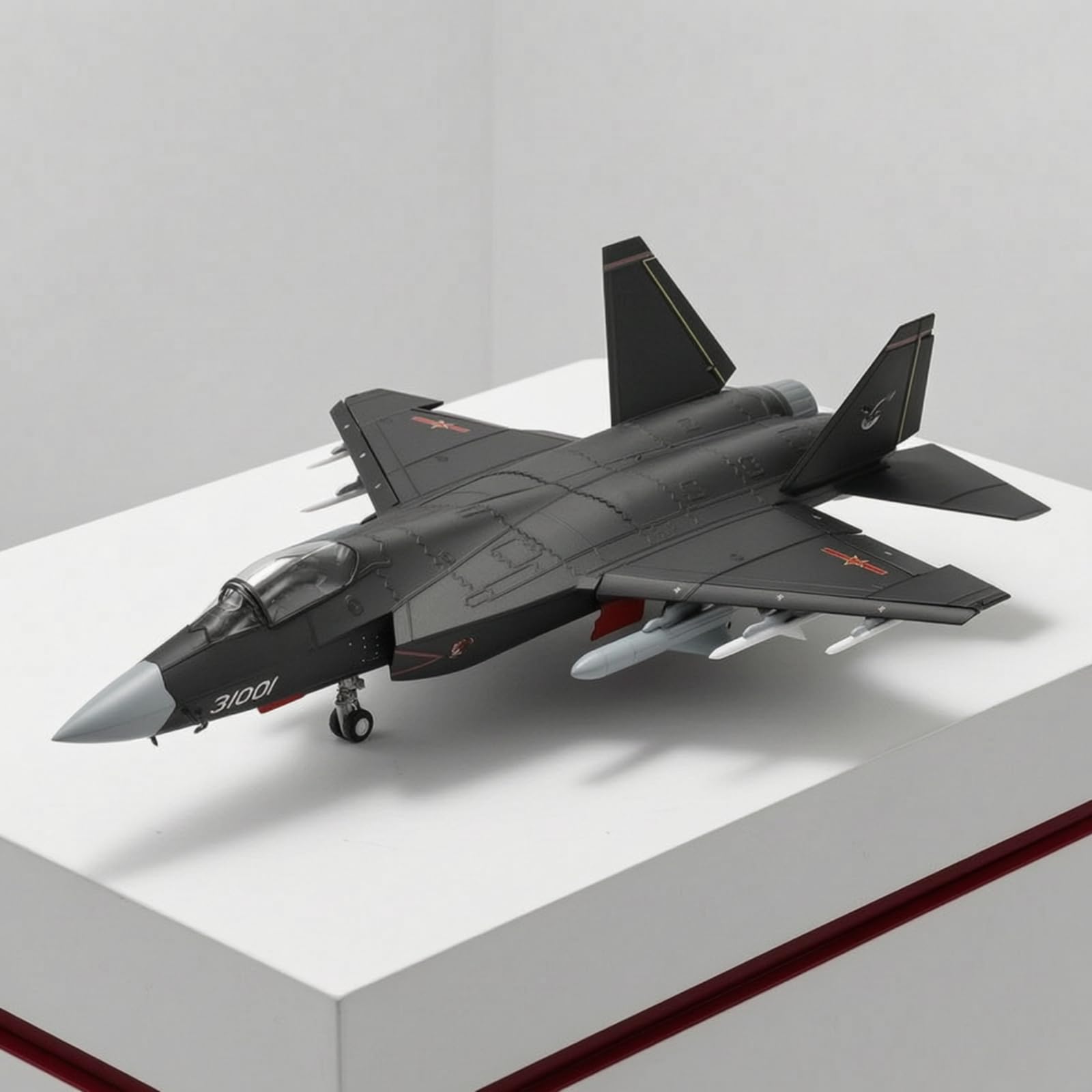 Colcolo Aereo Modello Caccia a Reazione Jet Militare Maquette Miniatura Collezione in Lega di Metallo con Finitura E Realistica Adatta per Ufficio Scrivania Libreria Esposizione