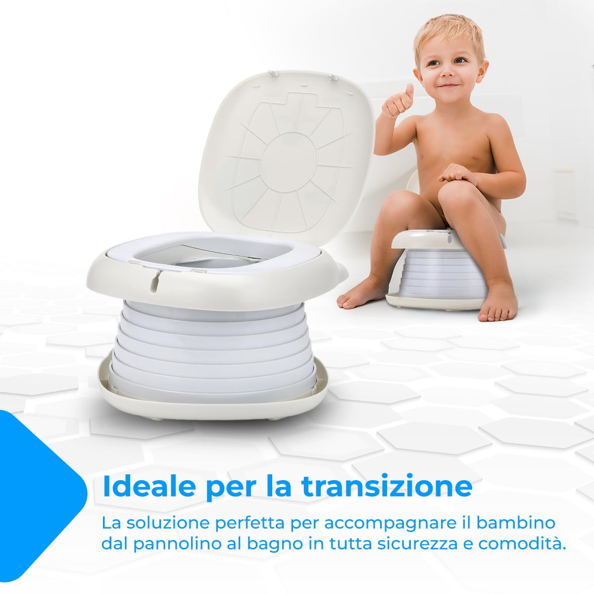 NK Children's Potty - Baby & Children Toilet, Portable, Foldable, Infant Design, Learning, Hygienic, Diaper Transition, Bathroom, Learning, Fun, Safe, Easy to Use - Includes Bags