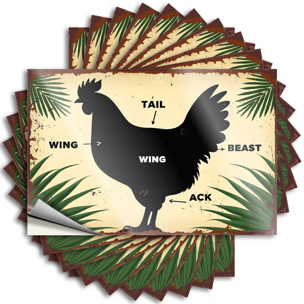 Decals Smiley Face Boys Bedroom Decorations Tumbler Rooster Silhouette with Tropical Leaves and Labels - No Residue Decals for Beer(8X12CM)