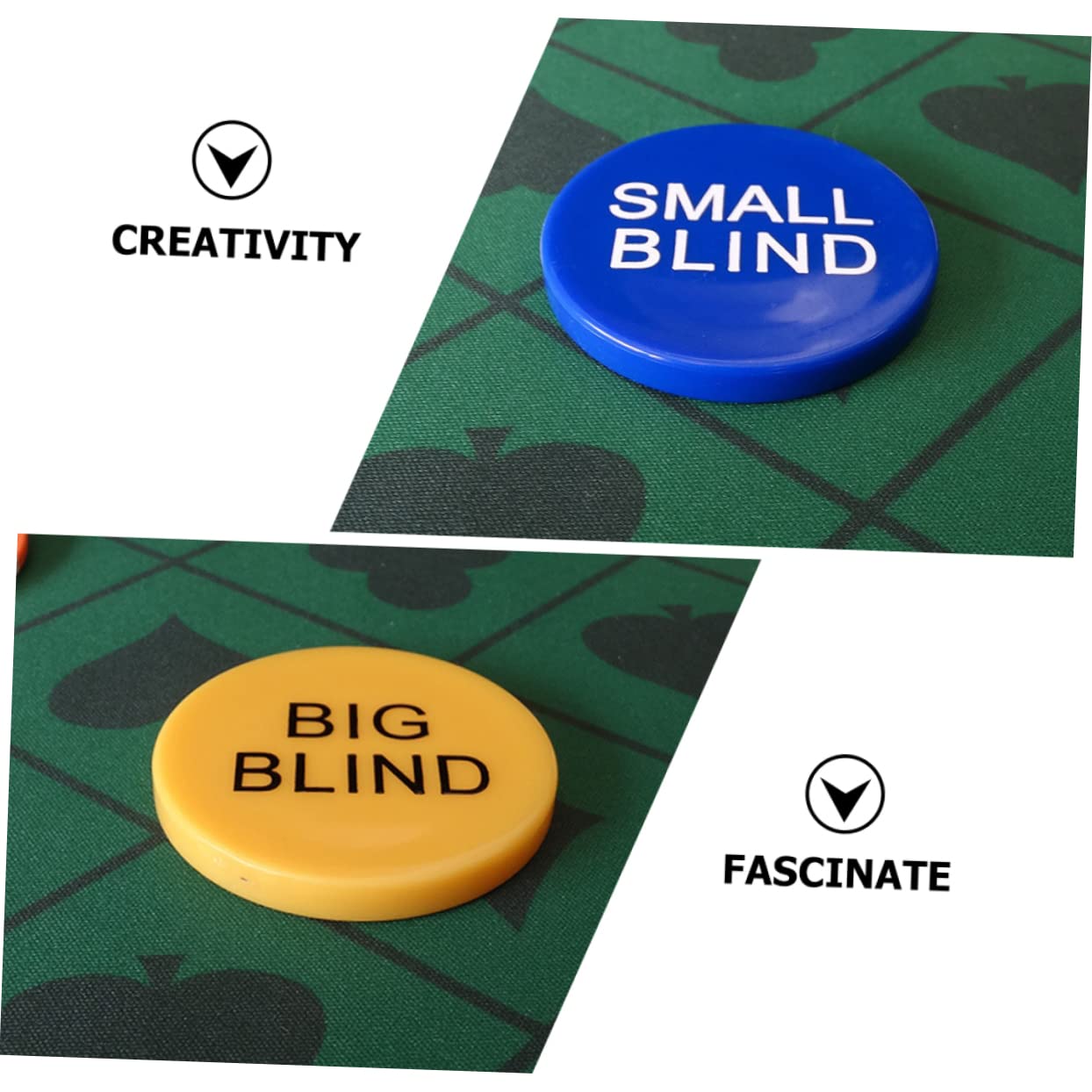 BRIGHTFUFU 2 Sets Game Tokens Bingo Chips Poker Chips for Bingo Games Creative Design