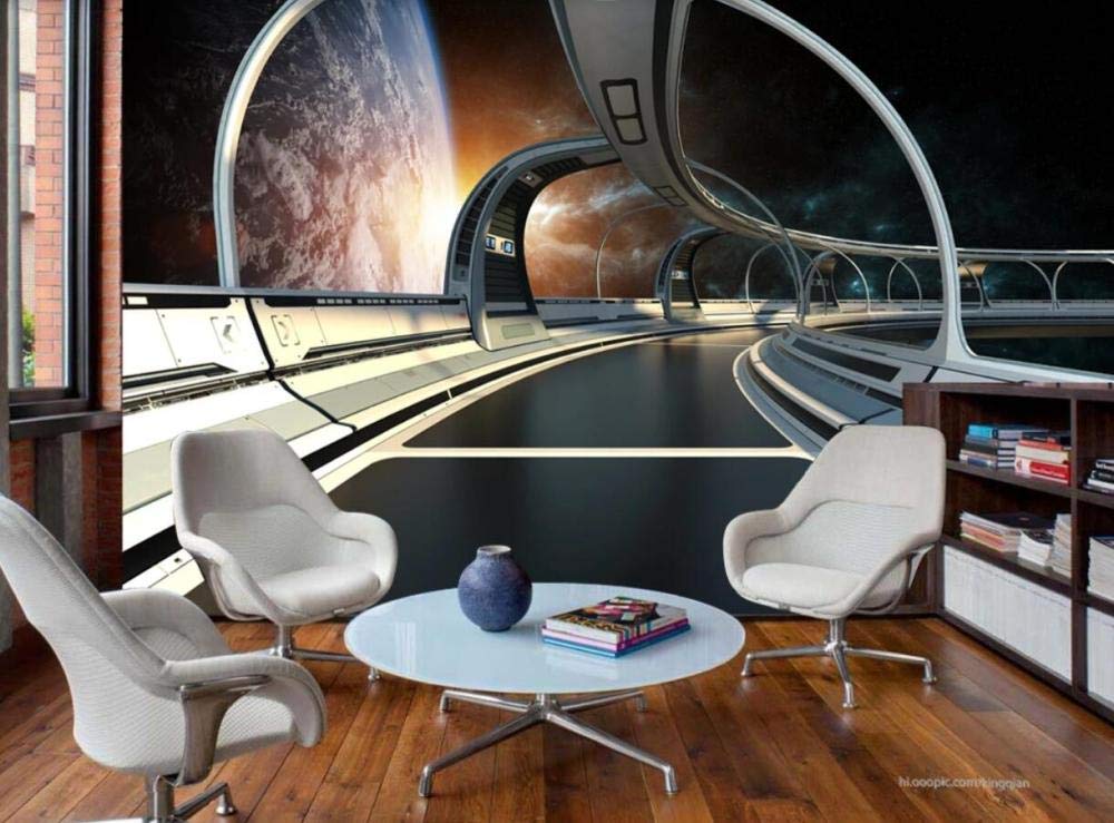 Tapis Mural Décoratif Thème Espace Science-fiction - 152x129 Cm, Polyester Doux, Avec Attaches