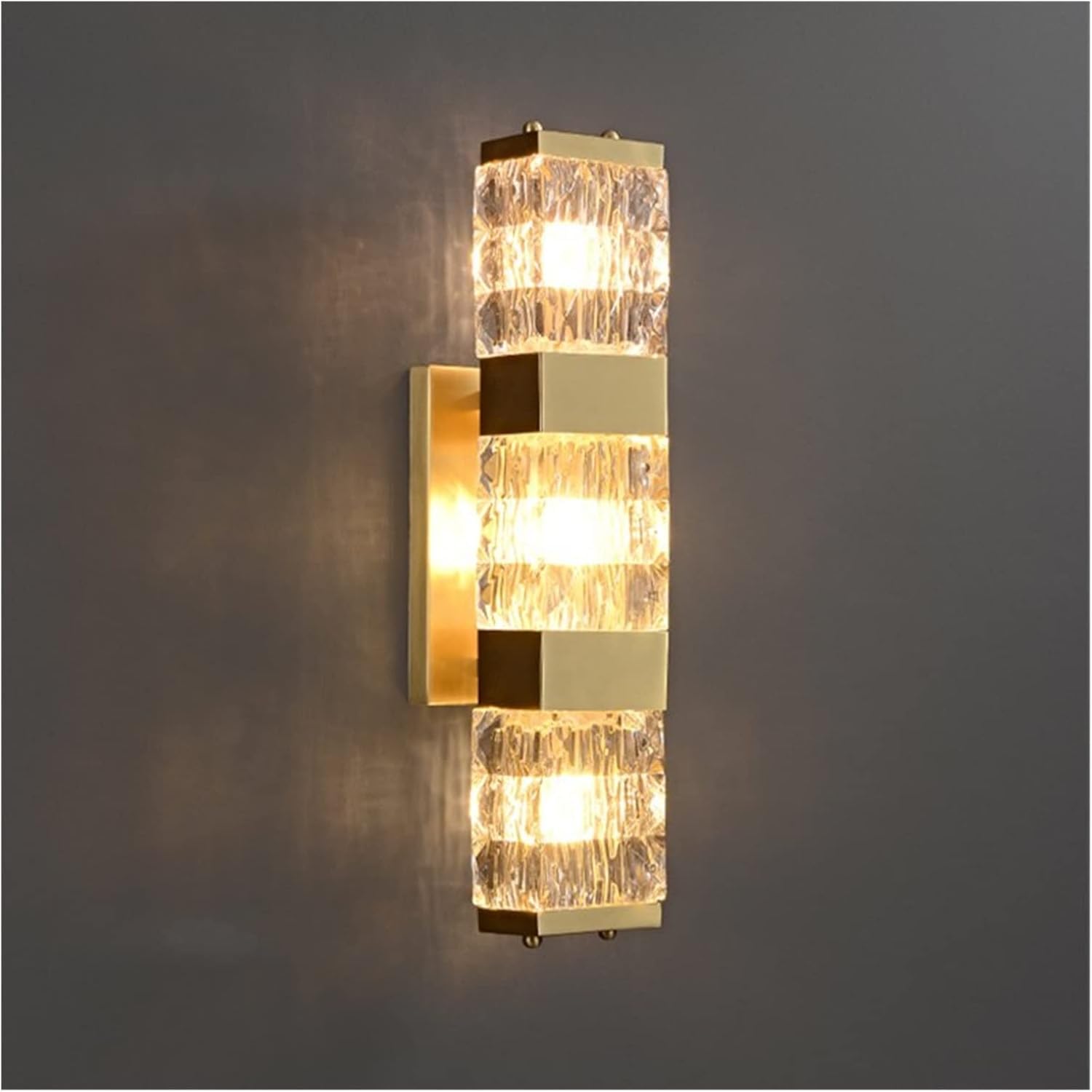 JYBNBBE Luxury Modern Gold Wall Lamp Copper Crystal Wall Lamp Indoor LED Sconce Light Compatible with Living Room Aisle Corridor Bedroom Stair,Cool White(5500-7000k)