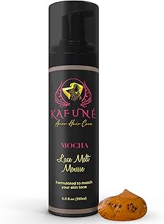 Kafune Tint Melting Mousse – Concealer for Lace Wigs, Hair Wigs, Toupees and Hair Pieces – Natural Finishing Edge Control – Melt and Form Hair – Quick Drying – 6.8 Fl oz – Mocha Medium Brown