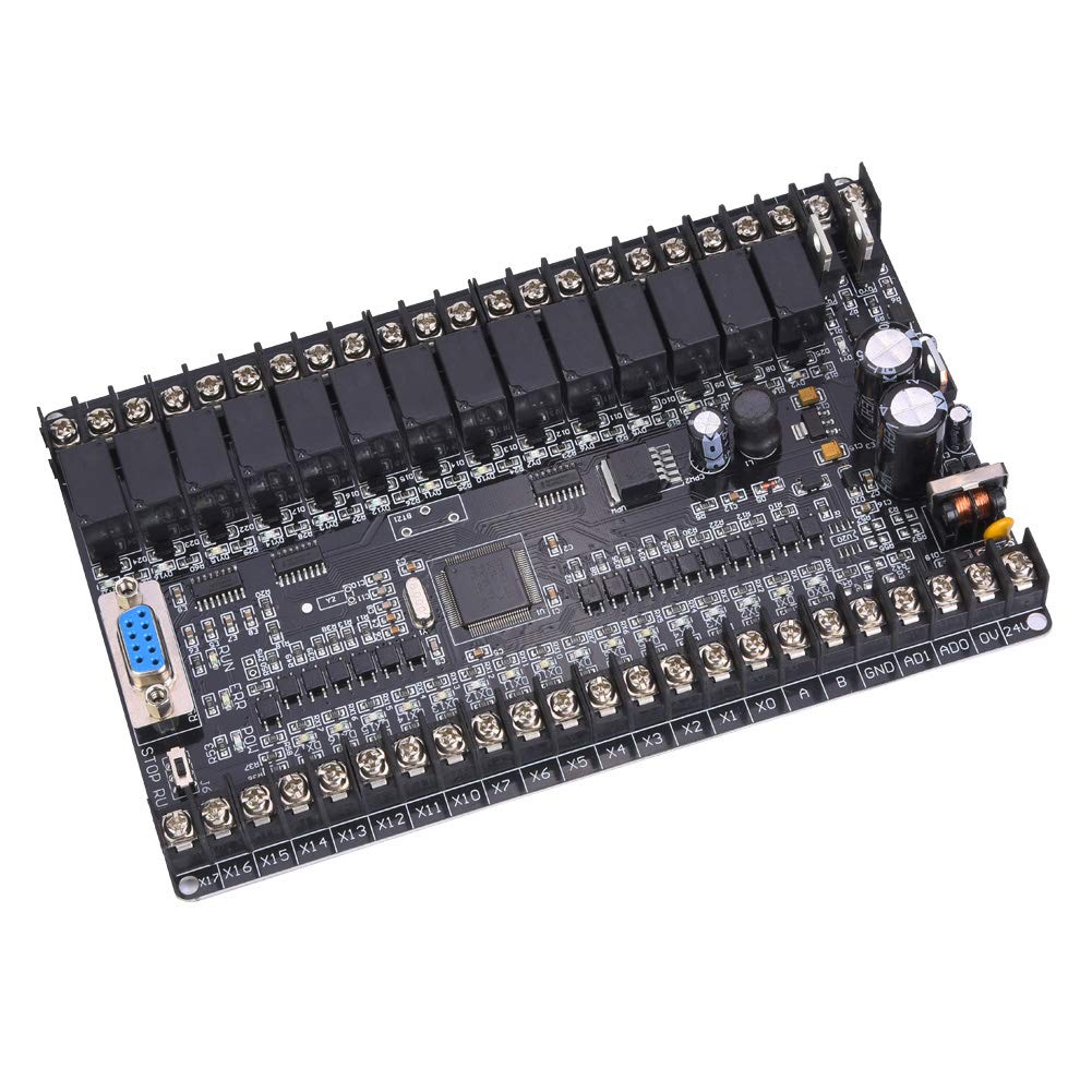 Tablero de control industrial de Baxnore, controlador programable con tornillos de instalación, placa lógica programable PLC para aplicaciones de control automático (32MRT+458)