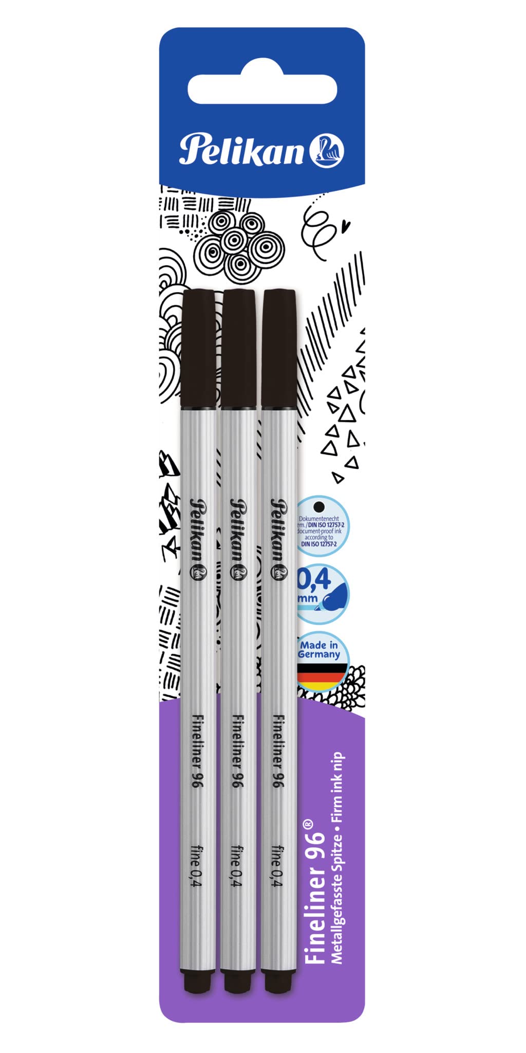 Pelikan Fineliner 96, 3 adet Blister ambalajda