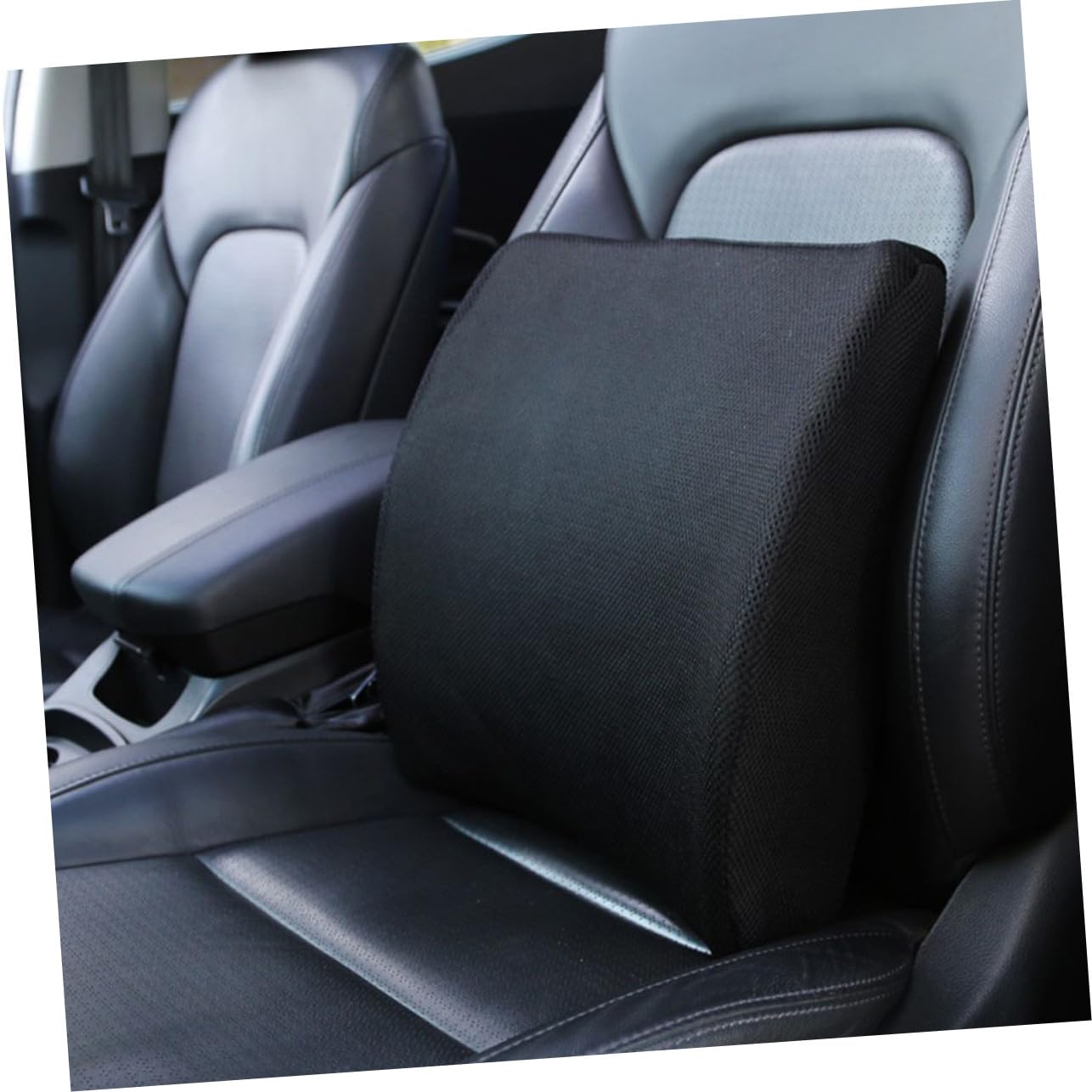 Coussin Lombaire Mémoire Coton Noir pour Voiture et Bureau