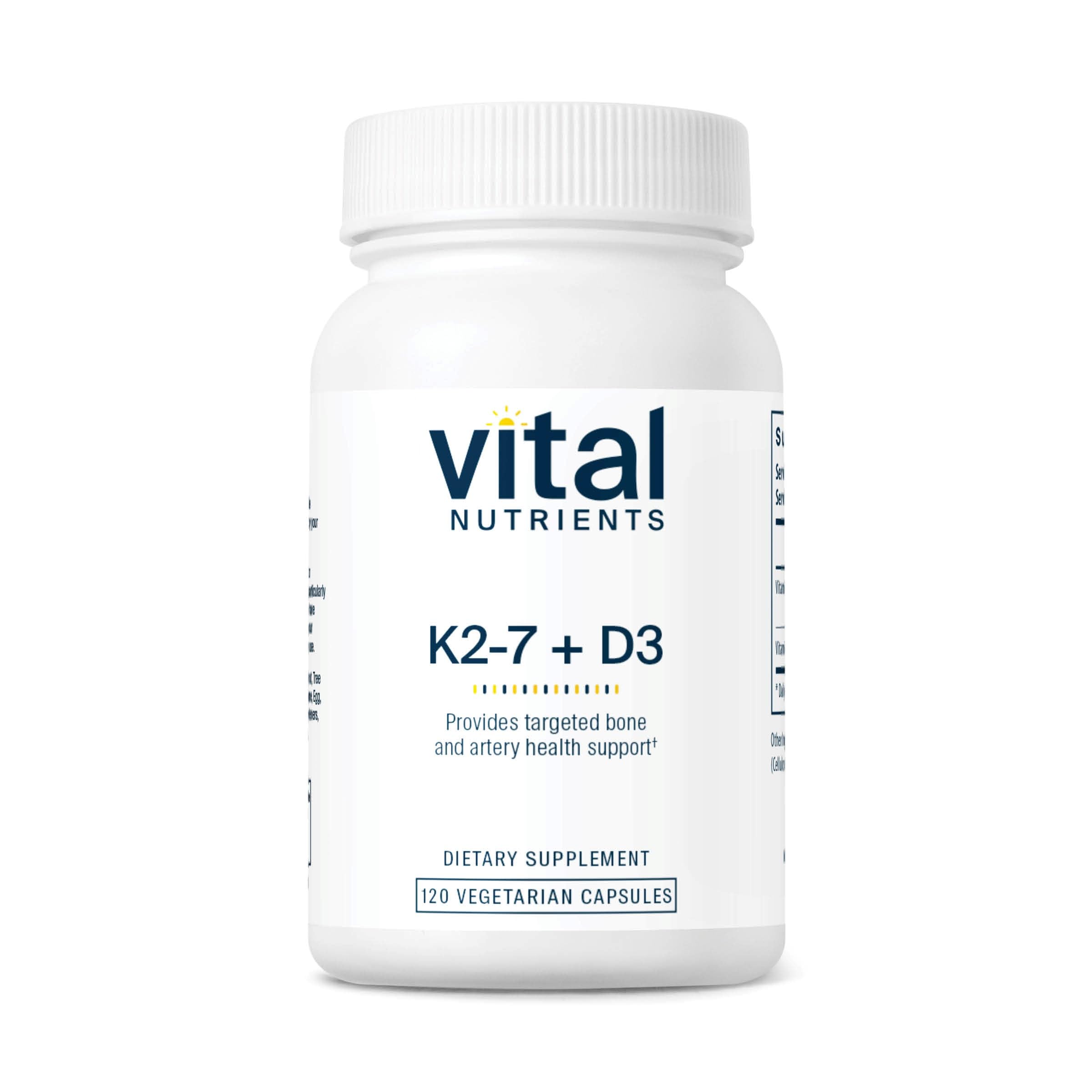 Vital Nutrients Vitamin D3 + K2 | 2000 IU | Vitamin D3 K2 Supplement | Vitamin D Complex for Healthy Calcium Levels, Muscle & Bone Health | Gluten, Dairy, Soy Free | 120 Capsules