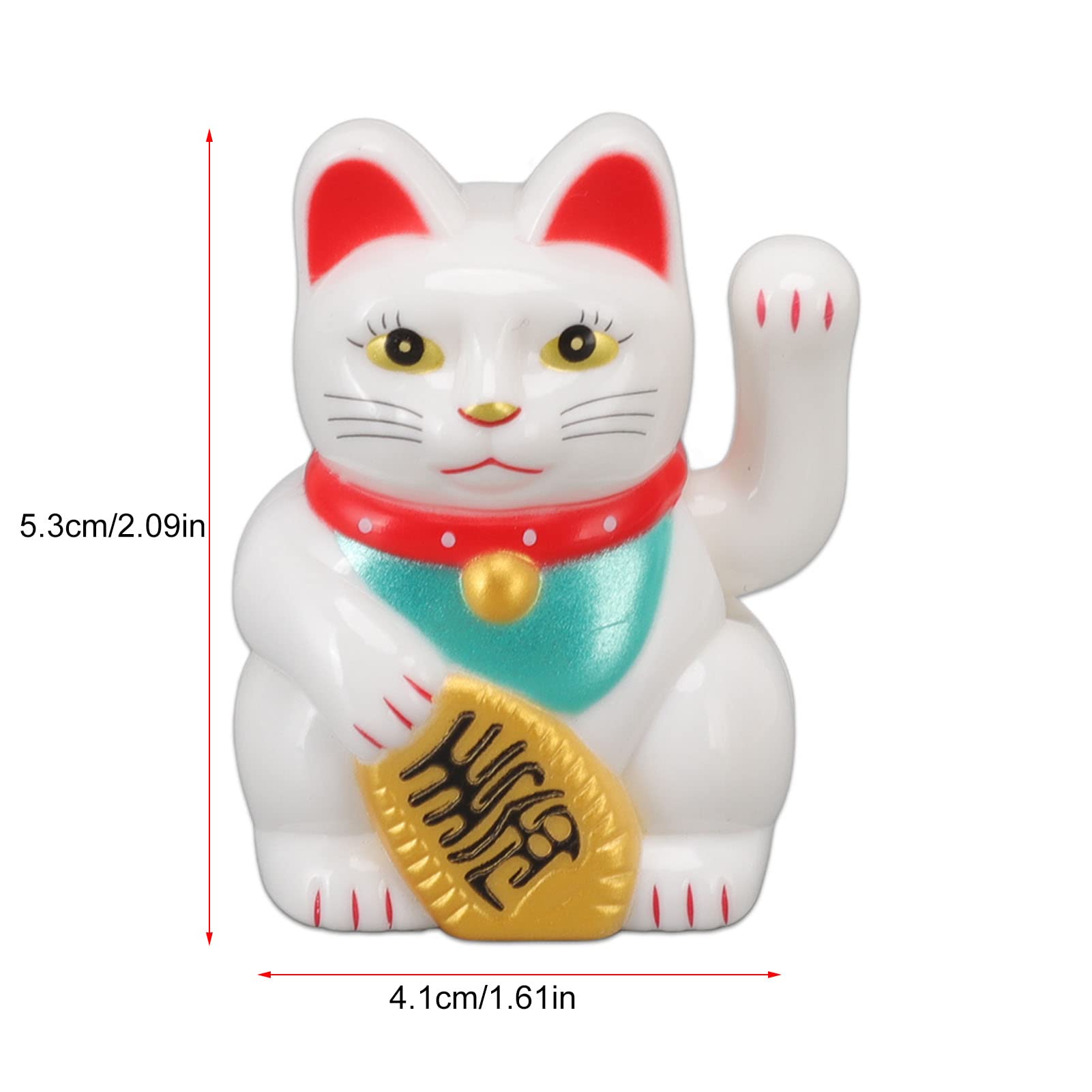 Lucky Cat, Solar Powered Maneki Neko Beckoning Lucky Cat Fengshui Cat Waving Cat Japanese Fortune Cat for Home Car Decor (#1 White) - Image 2