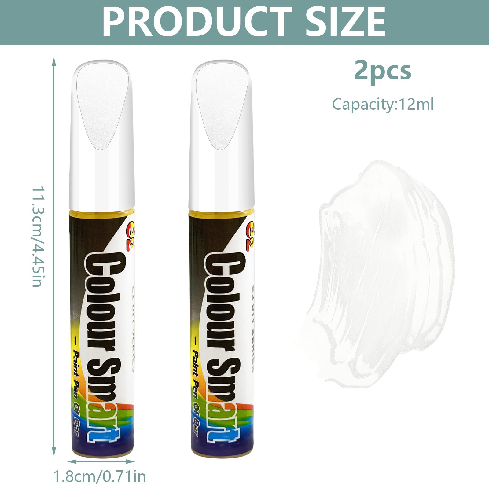 Bellanova Pintura para Coche 12ml x 2, Reparador Arañazos Coche, Rotulador Arañazos Coche para Carrocería, Pintura Llantas Coche para Pequeños Daños (Blanco perlado) - 2
