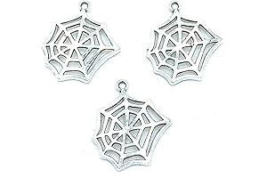 24pcs Charms Antique Tibetan Silver Bulk Zinc Alloy Pendants Halloween Spider Web Pendants
