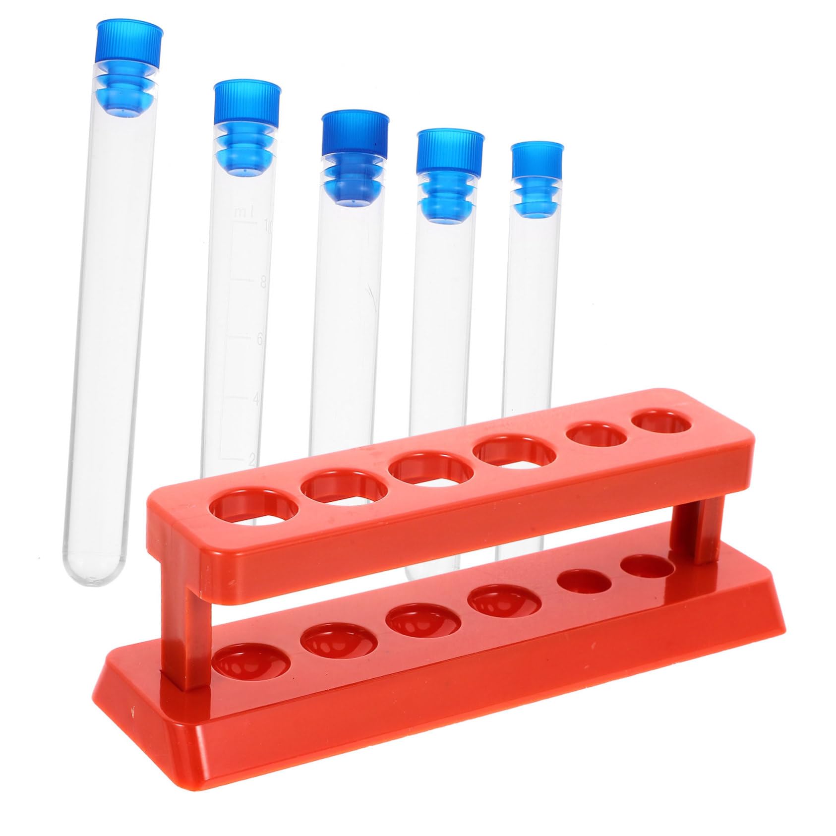 NAMOARLY Test Tube Rack Set Lid 6 Holes Plastic Stand for Science Lab Use Random
