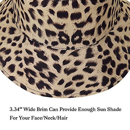 Docila Cheetah Bucket Hats For Women Stylish Animal Spots Pattern Fisherman Hats Foldable Large Brim Travel Holiday Uv Sunscreen Caps (Leopard) #TOP5