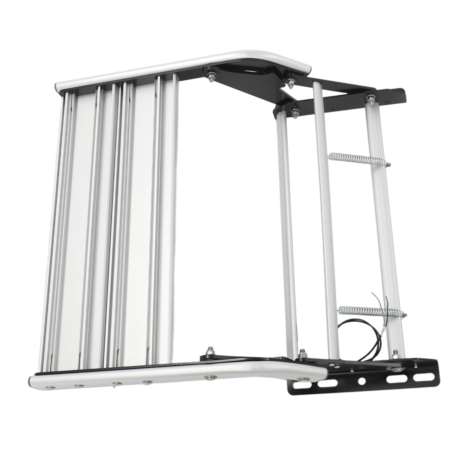 Pedana pieghevole manuale con striscia luminosa a LED, montaggio gradini da campeggio, portata 200 kg, rettangolare, passo per camper, rimorchi da viaggio, camion