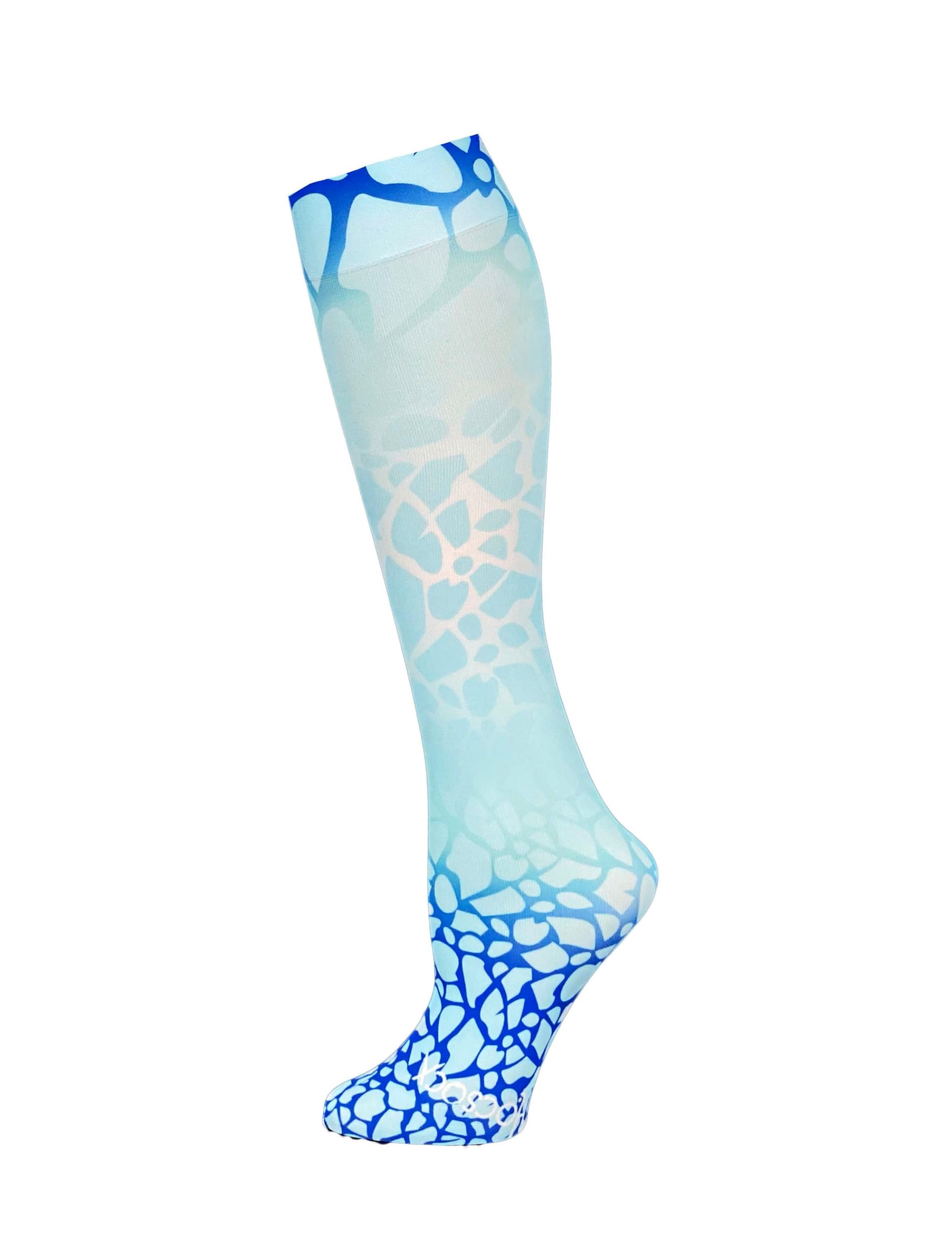 Hocsocx Blue Ice Giraffe Socks Performance Liner Moisture-Wicking Protection for Field Hockey, Ice Hockey, and Soccer