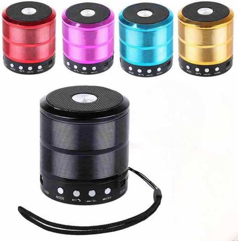 Mini Caixa de Som Bluetooth Portátil WS-887 Rádio FM USB SD Auxiliar (Azul)