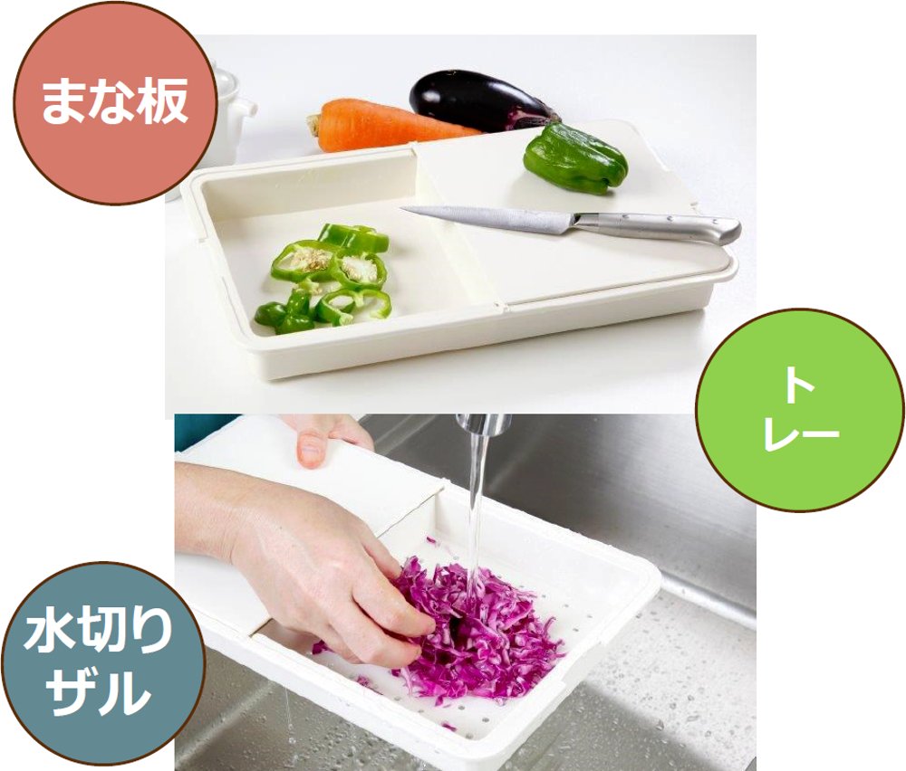 Amazon｜梶原産業 MF チョップ&トレー ピンク MK-8337｜トレイ・盆