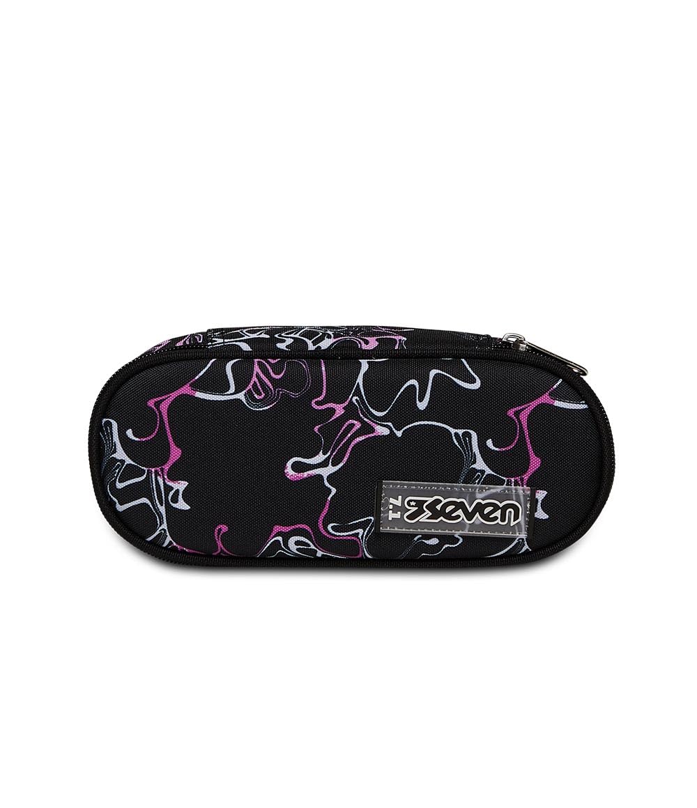 School Seven Round Plus Pen Holder with Elastic Bands for Pens - Freethink - Girl - Fuchsia, Rose Violet - Image 3