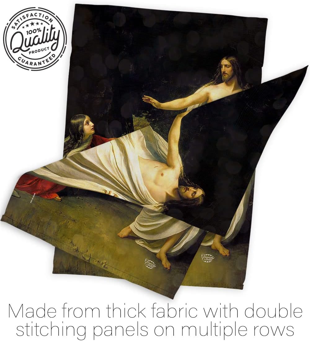 Christs Appearance to Mary Magdalene Garden Flag-Religious Faith Hope Grace Peace Dove Christian Religion Easter House Decoration Banner Small Yard Gift Double-Sided, Made in USA