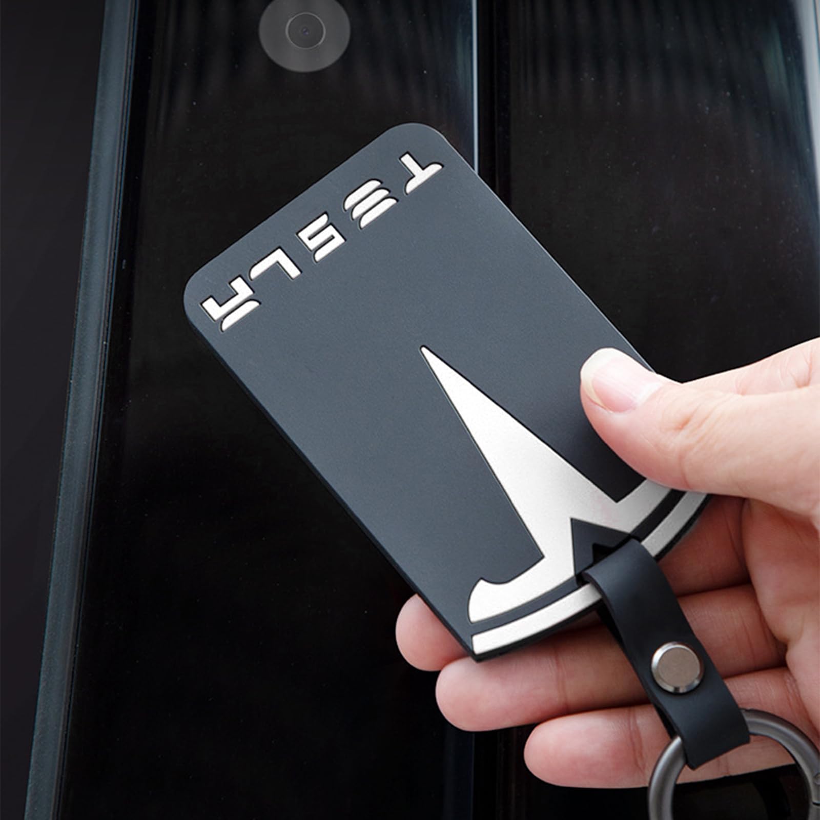 LUXOPALOPI Key Card Holder for Tesla, Silicone Key Protector Compatible with Tesla Model Y/3, Model S/X, Tesla Key Protector Cover Accessories Key Chain — view 4