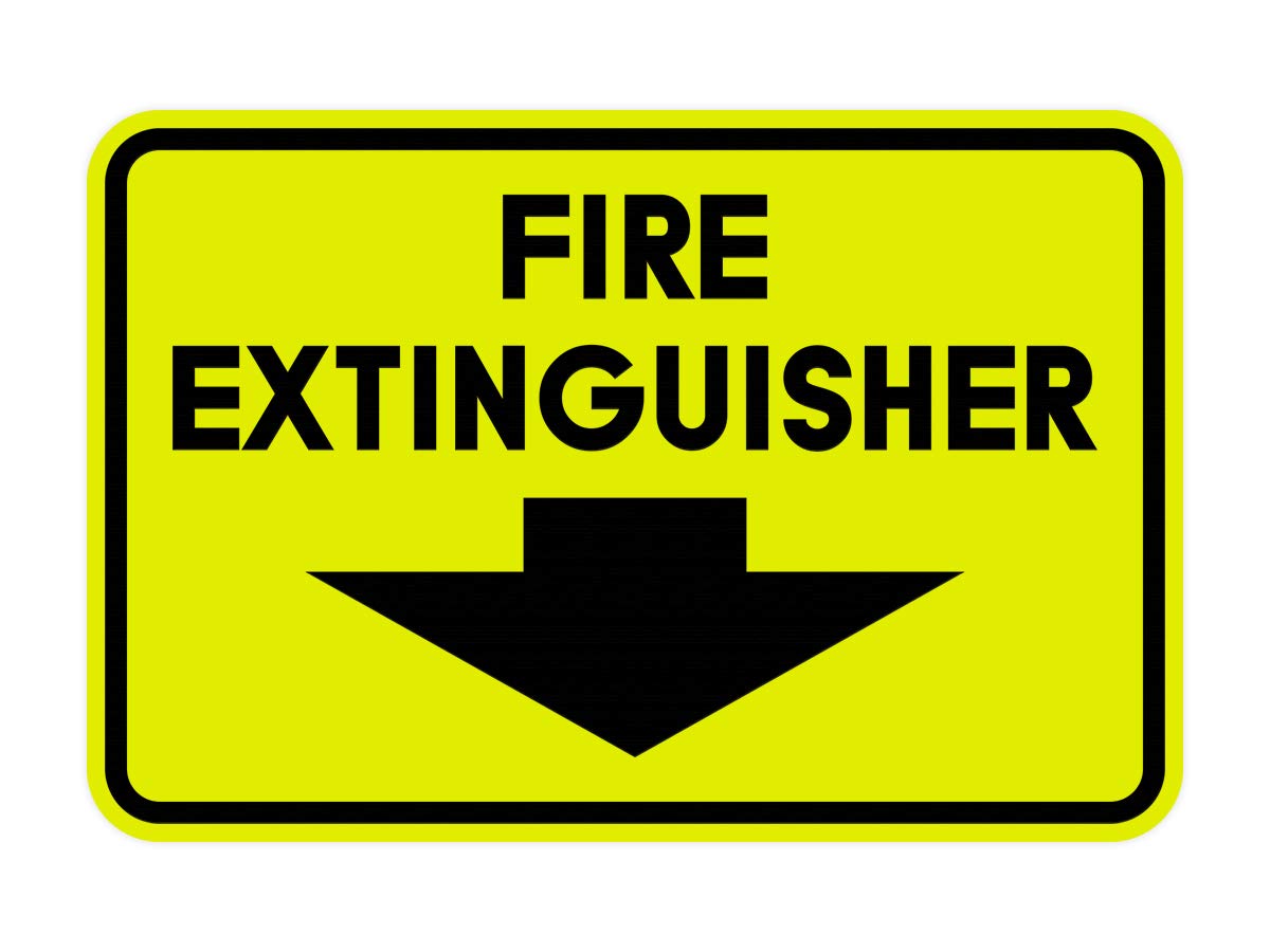 Signs ByLITA Classic Framed Fire Extinguisher (Yellow/Black) - Small