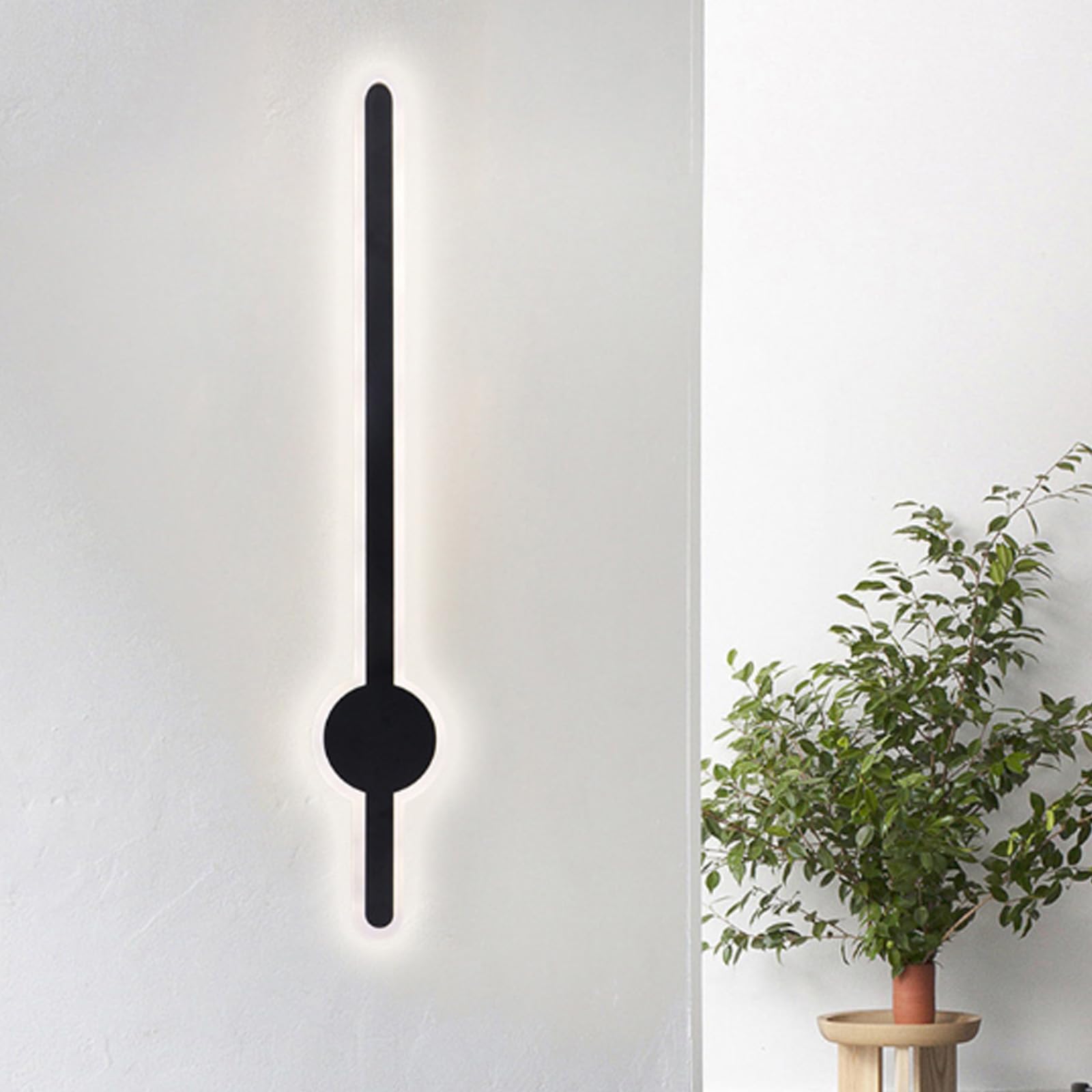 HCZKIUJY LED Wall Sconces, 3-Color Adjustable Wall Lights (Black White Light-100cm)