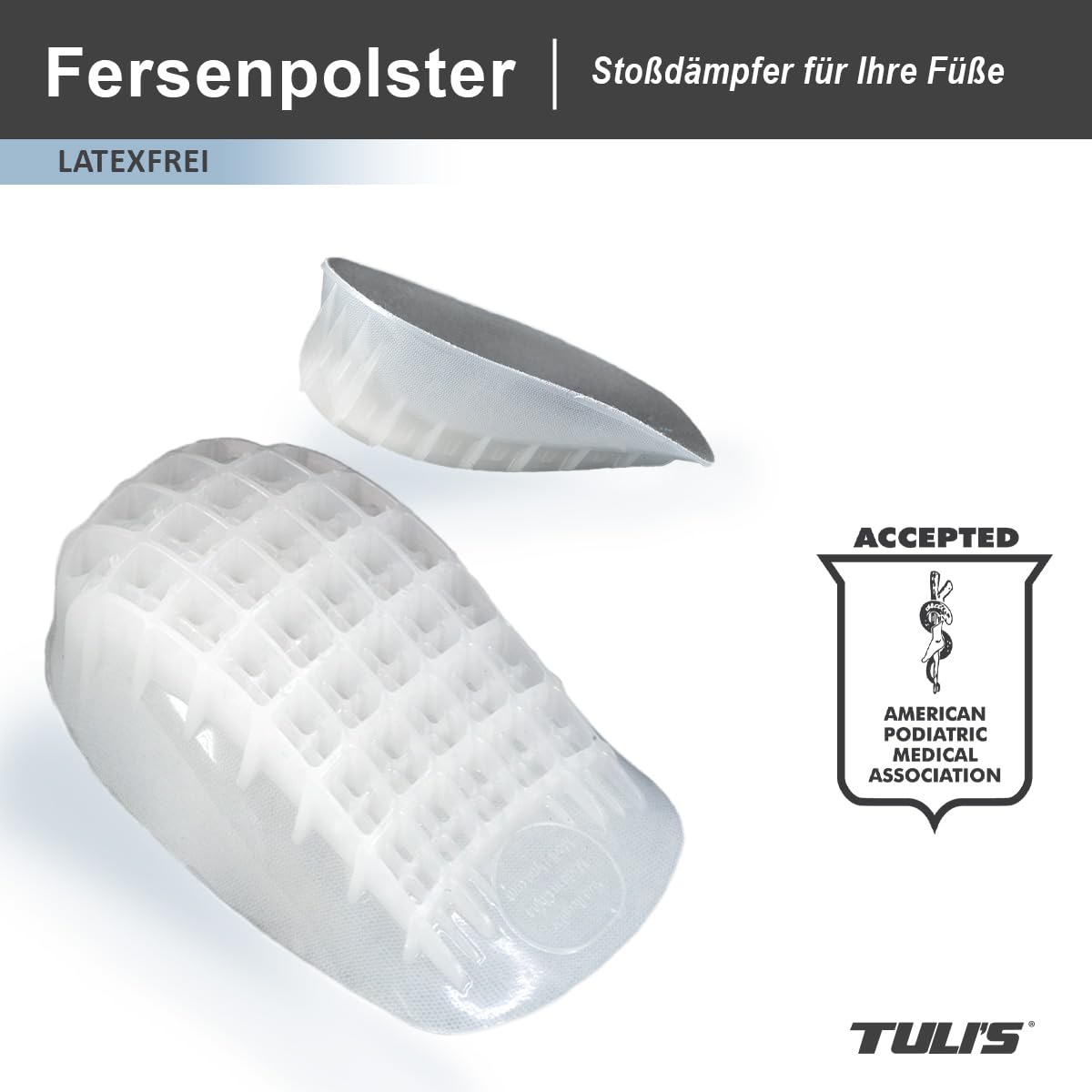 Tuli's So Soft Fersenpolster – Stoßdämpfendes Kissen für Plantarfasziitis, Sever's Disease und Fersenschmerzen