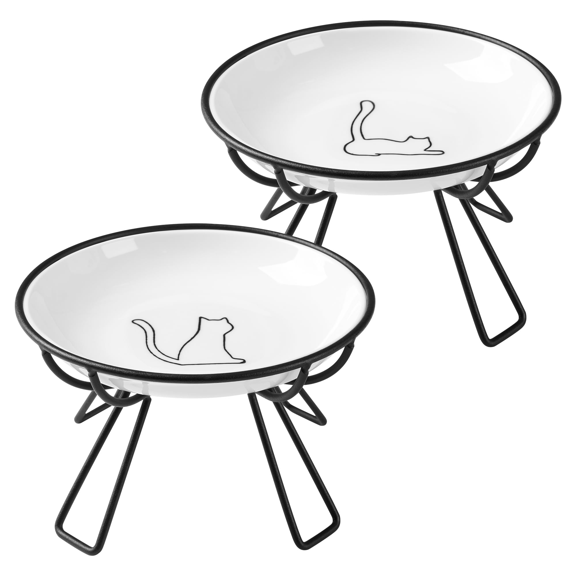 Gamelles surélevées en céramique pour chat – Gamelles surélevées pour chat – Convient aux moustaches, assiette anti-vomissements pour chat – Gamelle surélevée pour chat d'intérieur –