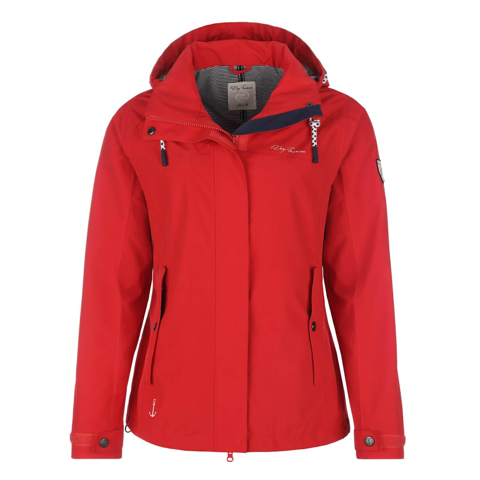 Dry Fashion Damen Funktionsjacke Norderney - Jacke in Grün, Größe 40 | Wind- & wasserdicht, Atmungsaktiv, Verschweißte Nähte, Abgedeckter 2-Wege-Reißverschluss, Verstellbare & abnehmbare Kapuze