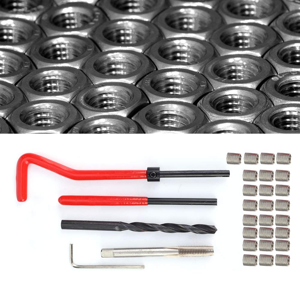 ANKROYU 30PCS Thread Repair Kit, Stainless Steel Twisted Drill Tap, Threaded Insert Tap, Threaded Insert Wrench for Air Separation Equipment