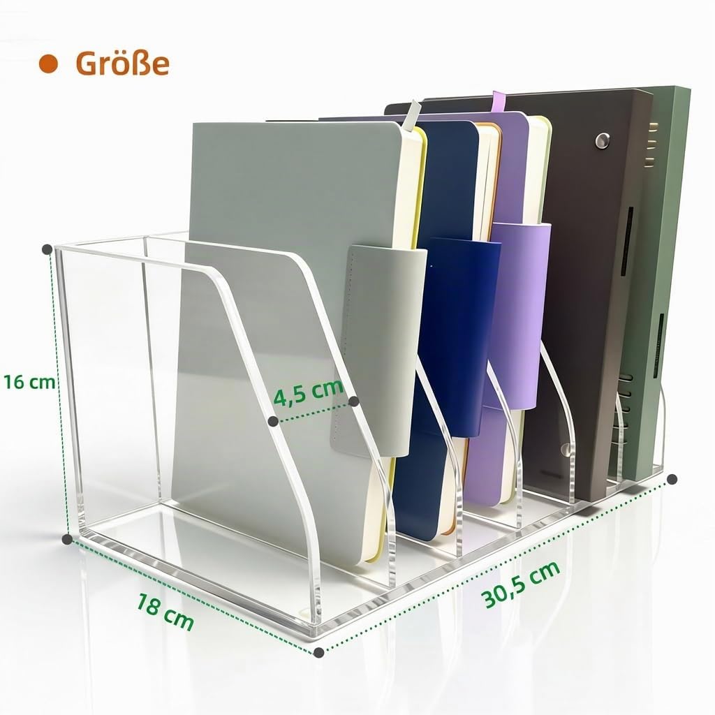 Acryl Stehsammler B5, 6 Fächer, Zeitschriftenhalter, Büro-Organizer