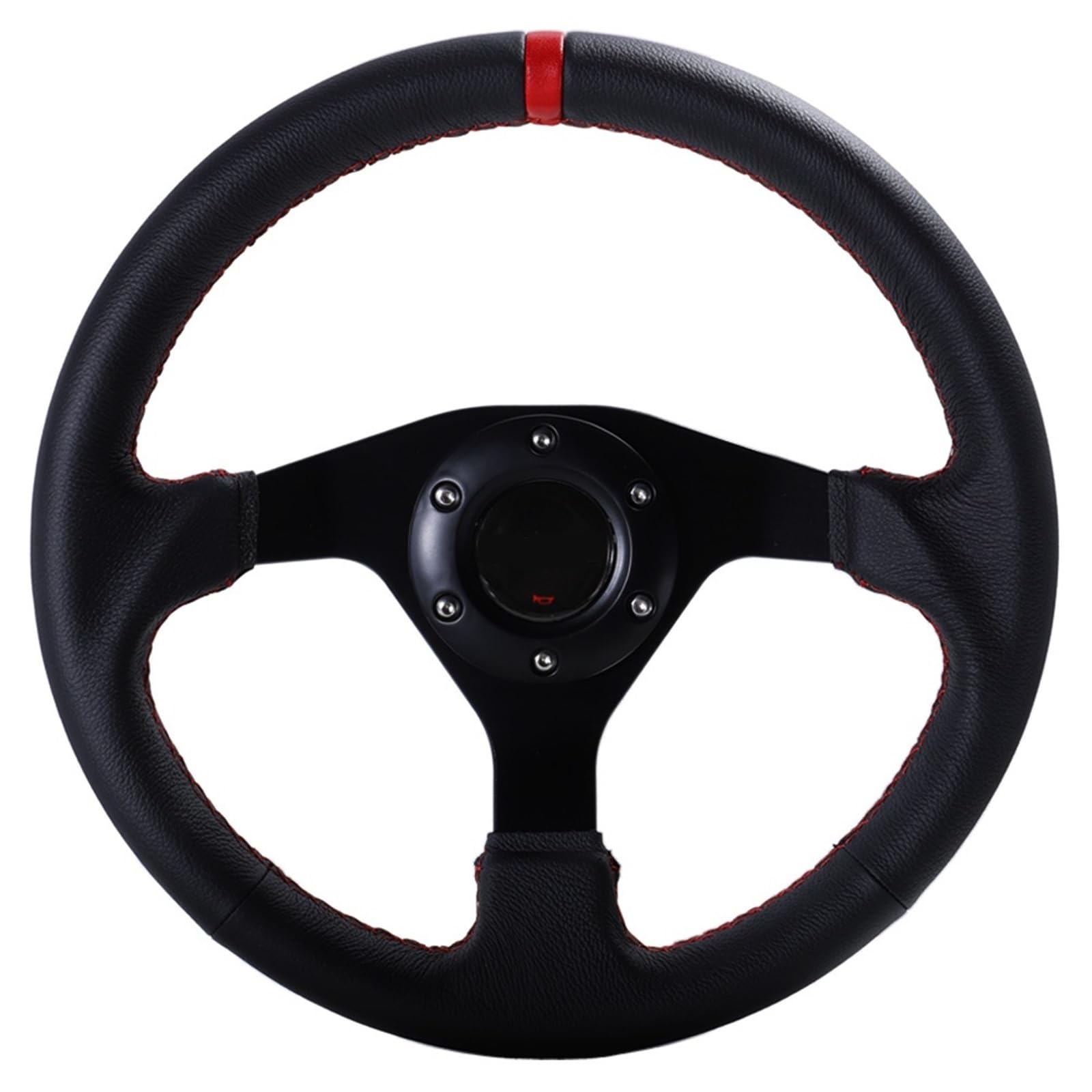 Universal Rennlenkrad 320 mm Sport-Lenkrad, flach, Leder, Racing, Drift, PC, SIM-Spiel, Lenkrad-Steuerrahmen, Aluminium