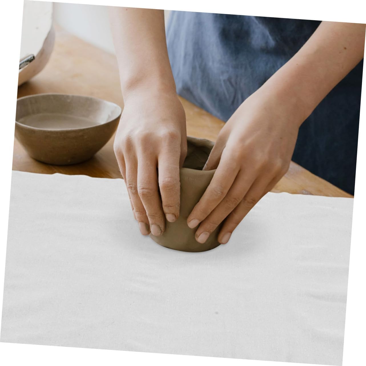 NUOBESTY 2pcs Linen Pottery Texture Tools Burlap Tablecloth for DIY Art Creative Sculpting and Pottery Texture Printing for Family Workshops and Group Activities