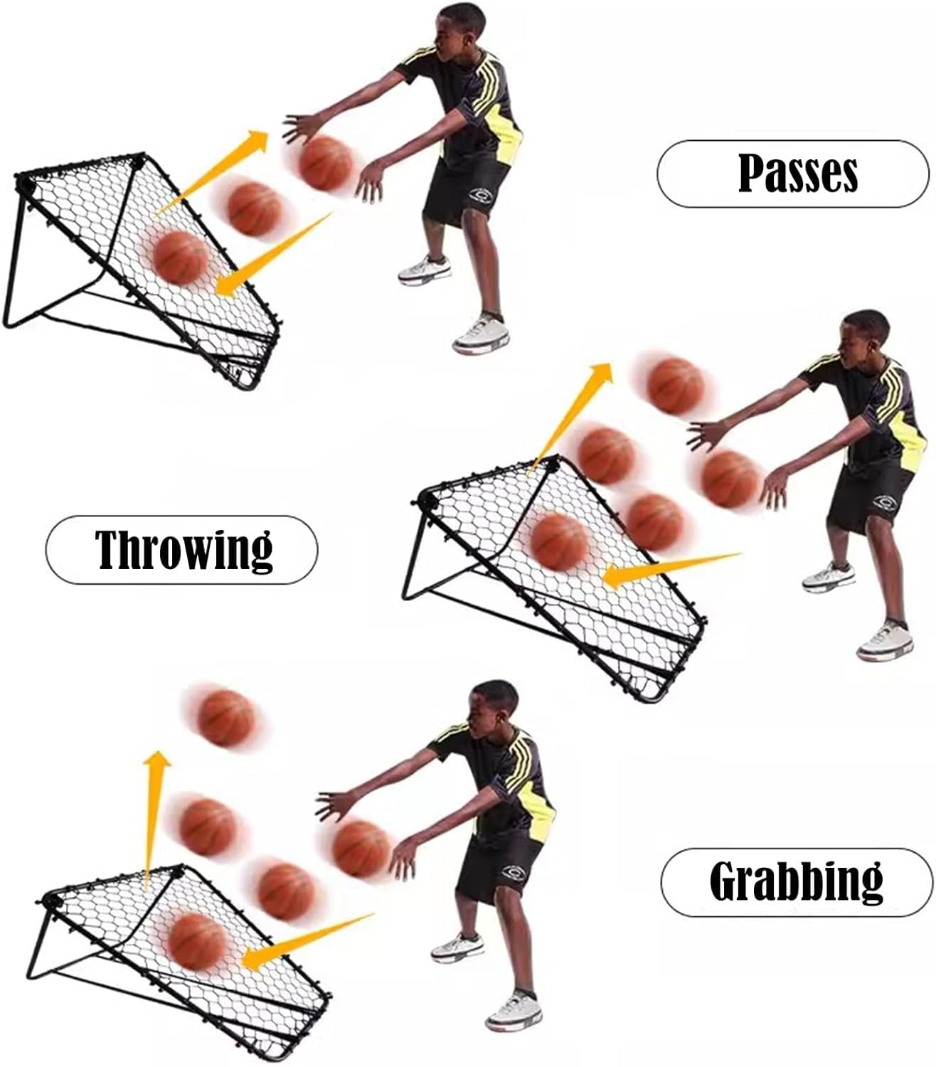 Shootaround - Sistema de práctica de tiro multideportivo para voleibol y fútbol, 90 cm de ancho, red de rebote/pase de béisbol, equipo de entrenamiento de patadas de fútbol
