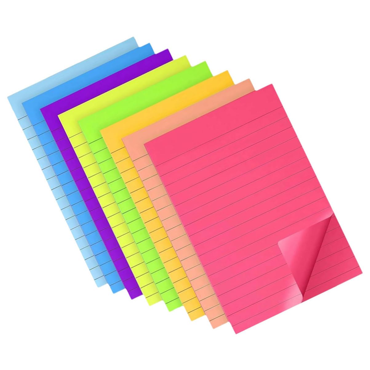 VILLCASE 4 Ensembles Notes Autocollantes Horizontales Cahiers Collège Gouverné Stylo Notes Autocollantes Pour Rappels Blocs-notes Autocollants Blocs-notes Adhésifs Papier 8 Pièces * 4