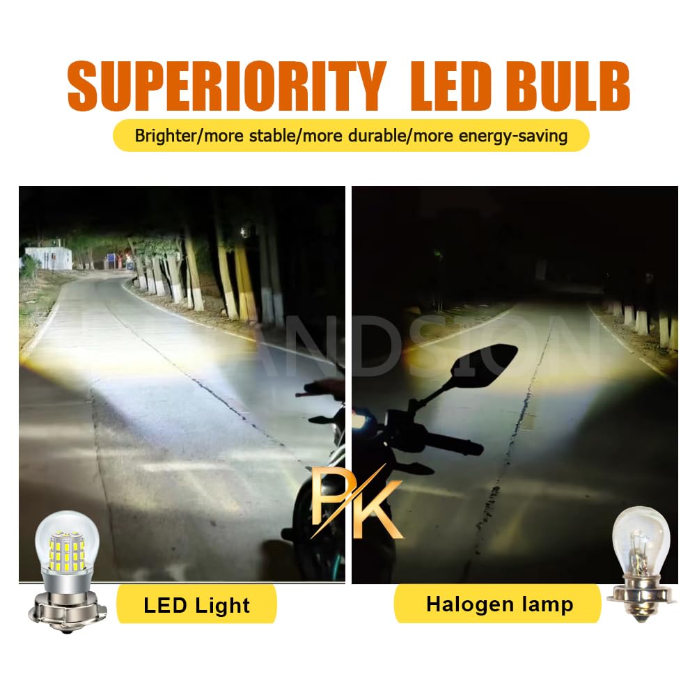Ruiandsion P26S LED Lampadina Moto Bianco 6000K 3014 LED Chip 39SMD 10-30V per Fendinebbia o Luci Diurne Moto Confezione da 2