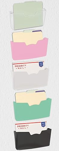 Vista 16 de Simple Houseware soporte de plástico archivador de pared Claro