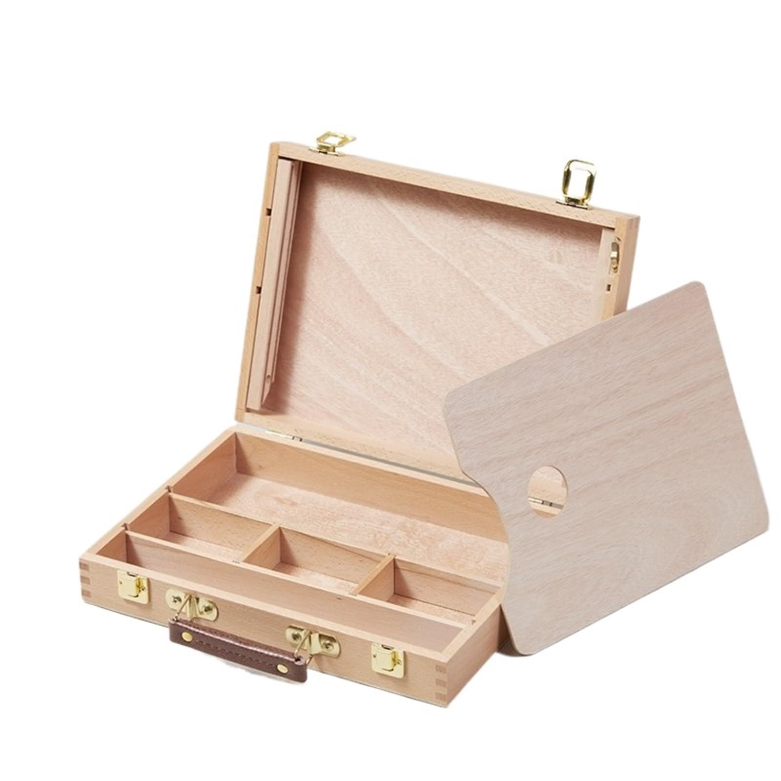 Maletín portátil para pintura Caballete portátil for estudiantes de arte: caja madera especial for pintura al óleo, tablero dibujo, herramientas caballete(Color 1)
