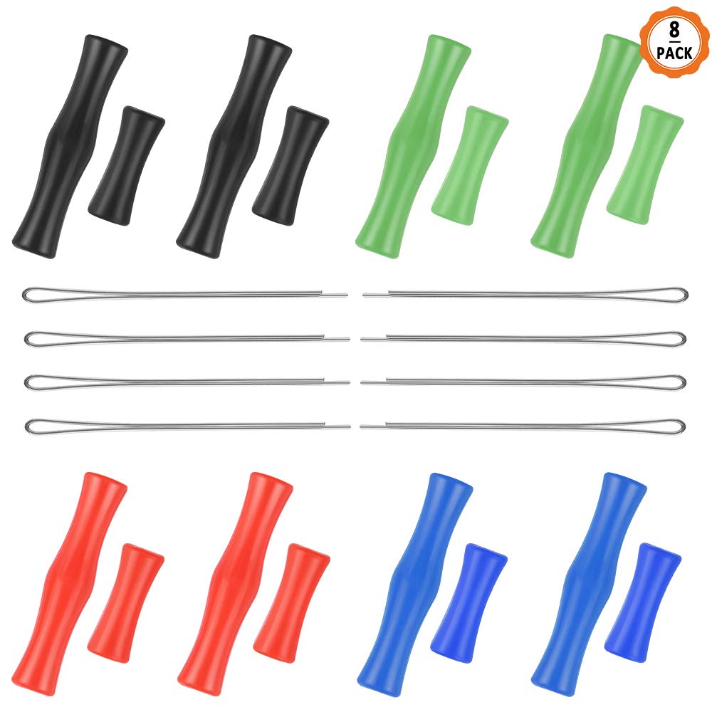 8 Set Archery Finger Guard, Archery Bowstring Finger Saver Silicone Finger Protector Bow Hunting Protector for Recurve Protective Tools, 4 Colors