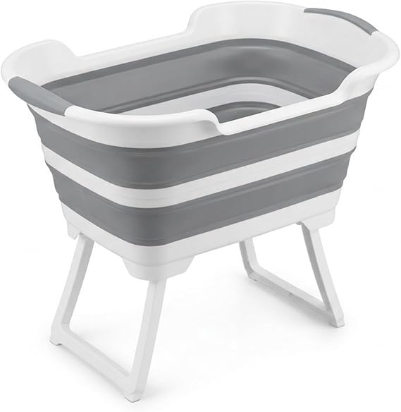 BigDean Bac Panier Pliable Multifonction sur Pieds avec Bouchon de Vidange