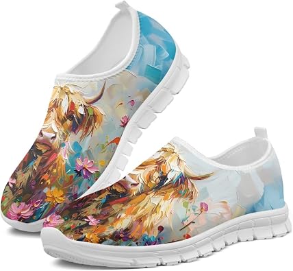 Womens Walking Shoes Tribal Animals Print Men Breathe Mesh Running Shoes Sock Sneakers Slip On Fashion Non Slip Tennis Sneakers