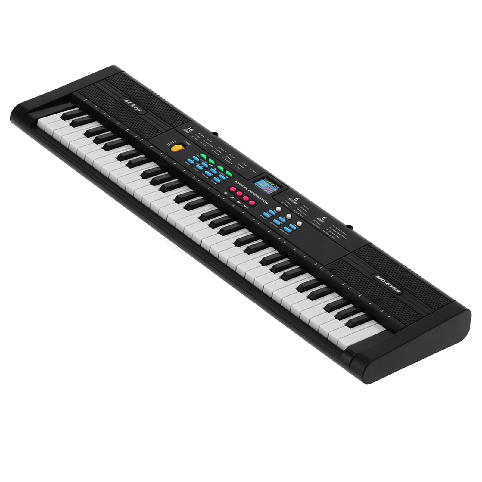 RiToEasysports Wielofunkcyjny Elektryczny Instrument Klawiszowy 61 Klawiszy z Mikrofonem Kablowym USB dla Początkujących i Dzieci
