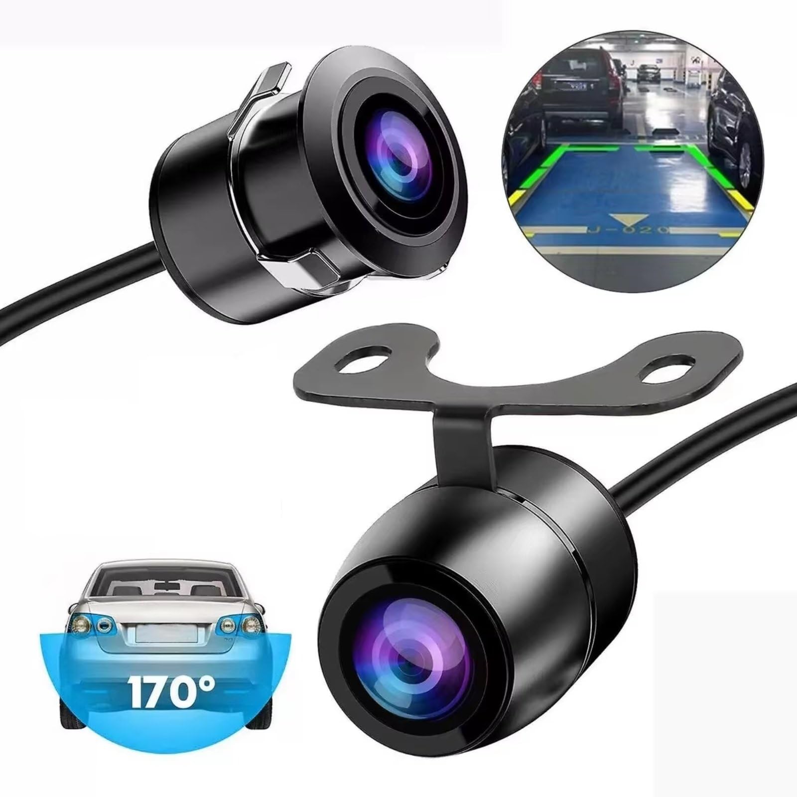 Samochodowa kamera cofania noktowizor IP68 wodoodporny CCD LED automatyczny monitor cofania 170° HD tylna kamera samochodowa (8 diod LED) (8 diod LED)